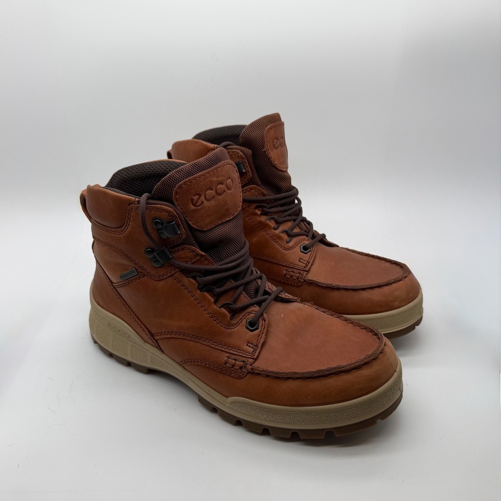 ECCO Track 25 Womens EU 39 8-8.5 Gore-Tex Waterproof Hiking Boots Amber Leather